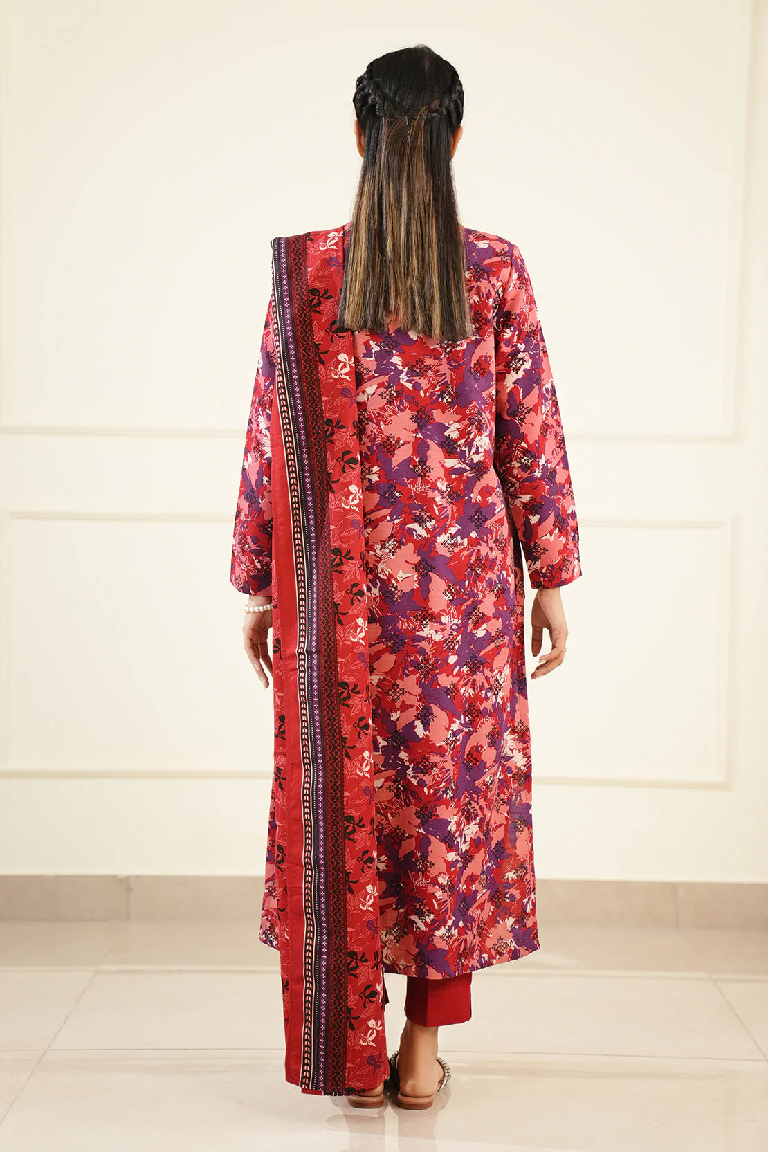 Printed Khaddar Stitched 3 Piece - Image 7