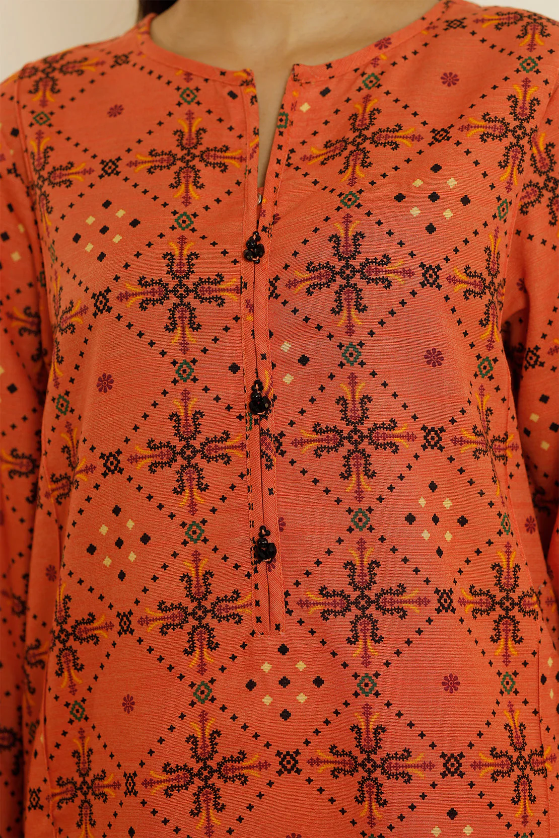 Printed Khaddar Stitched 3 Piece - Image 6