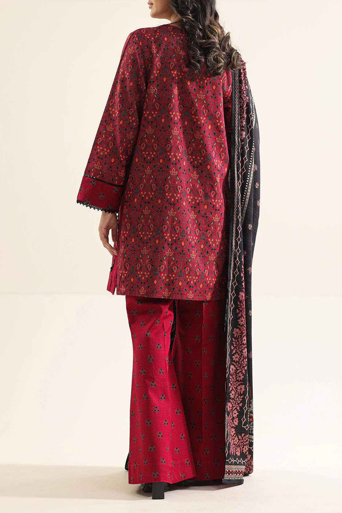 Printed Khaddar Stitched 3 Piece - Image 6