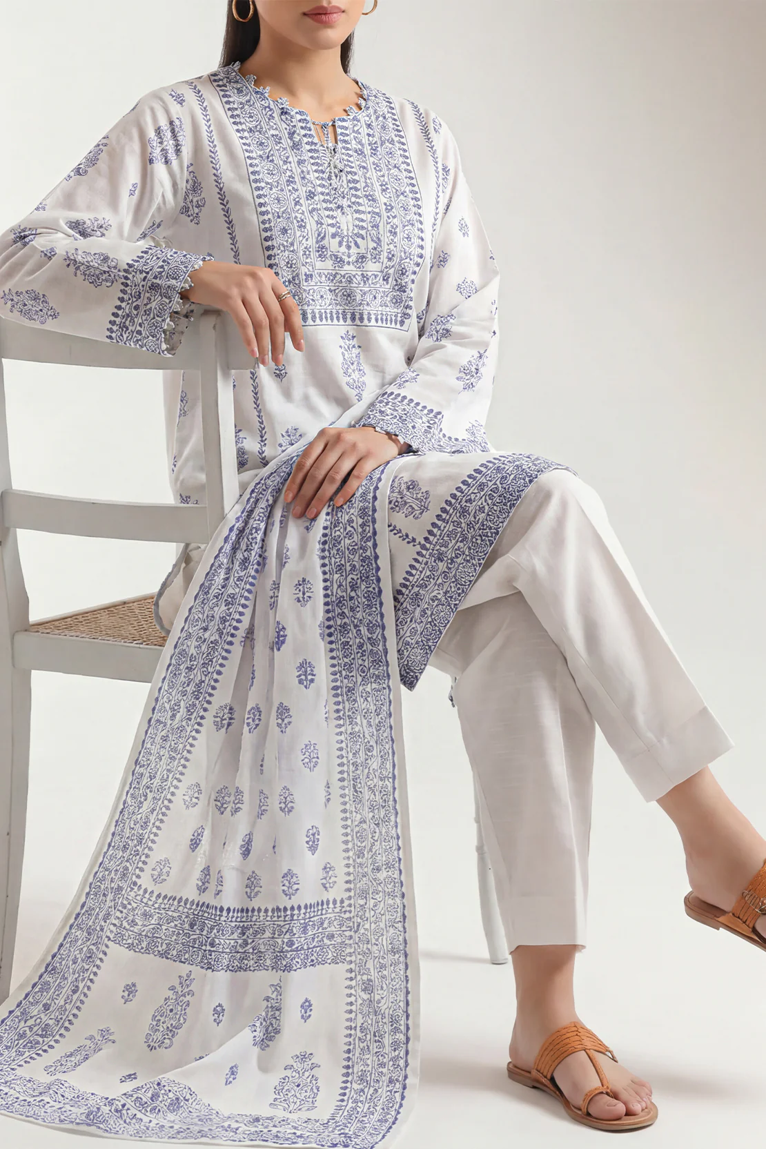 Printed Khaddar Stitched 3 Piece