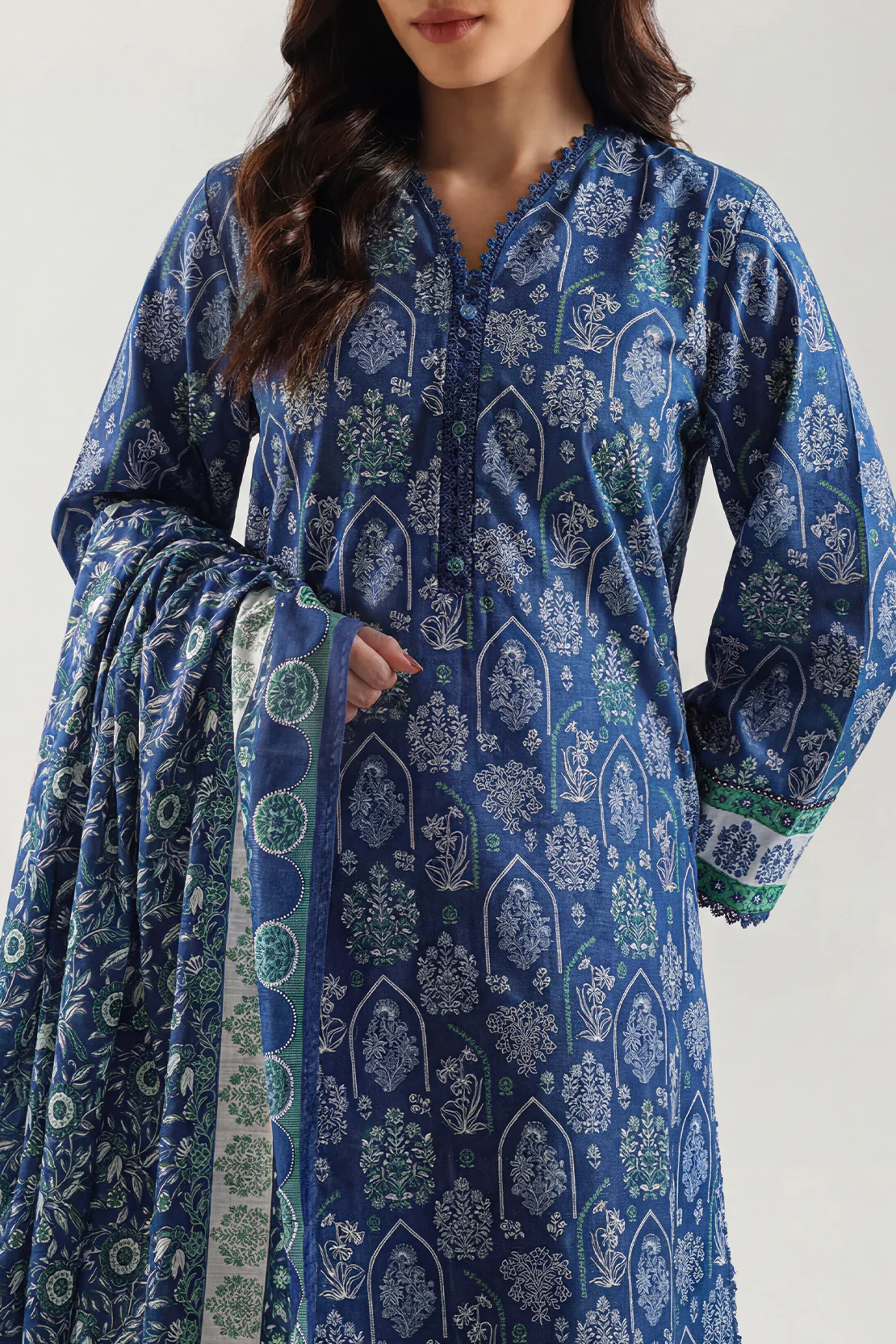 Printed Khaddar Stitched 3 Piece - Image 2