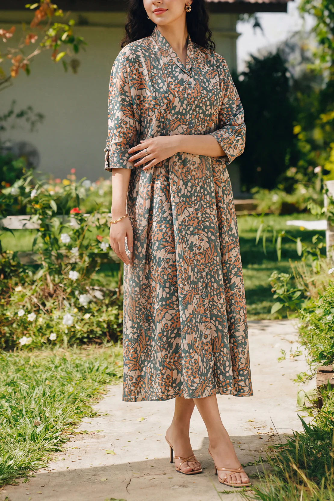 Printed Khaddar Stitched Dress