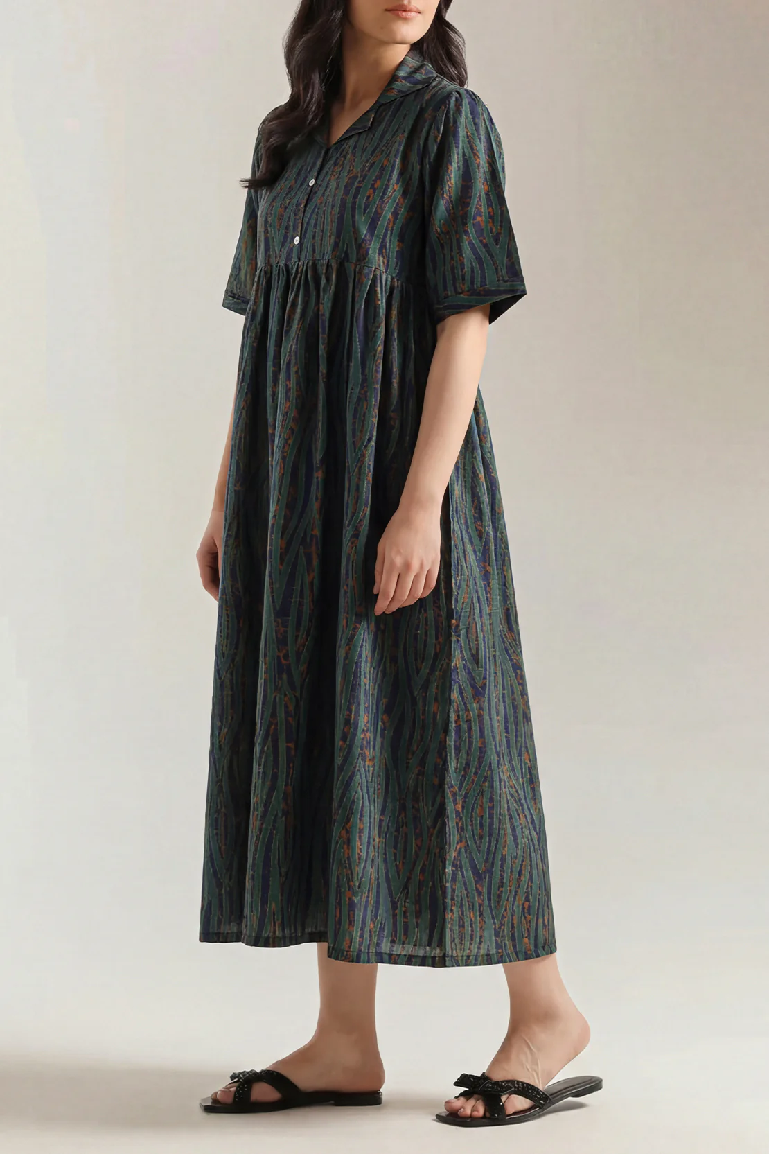 Printed Khaddar Stitched Dress - Image 2