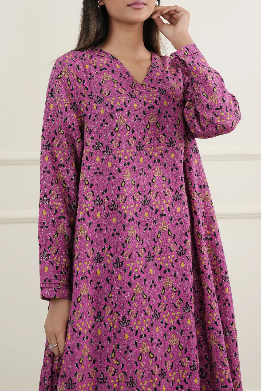 Printed Khaddar Stitched Shirt