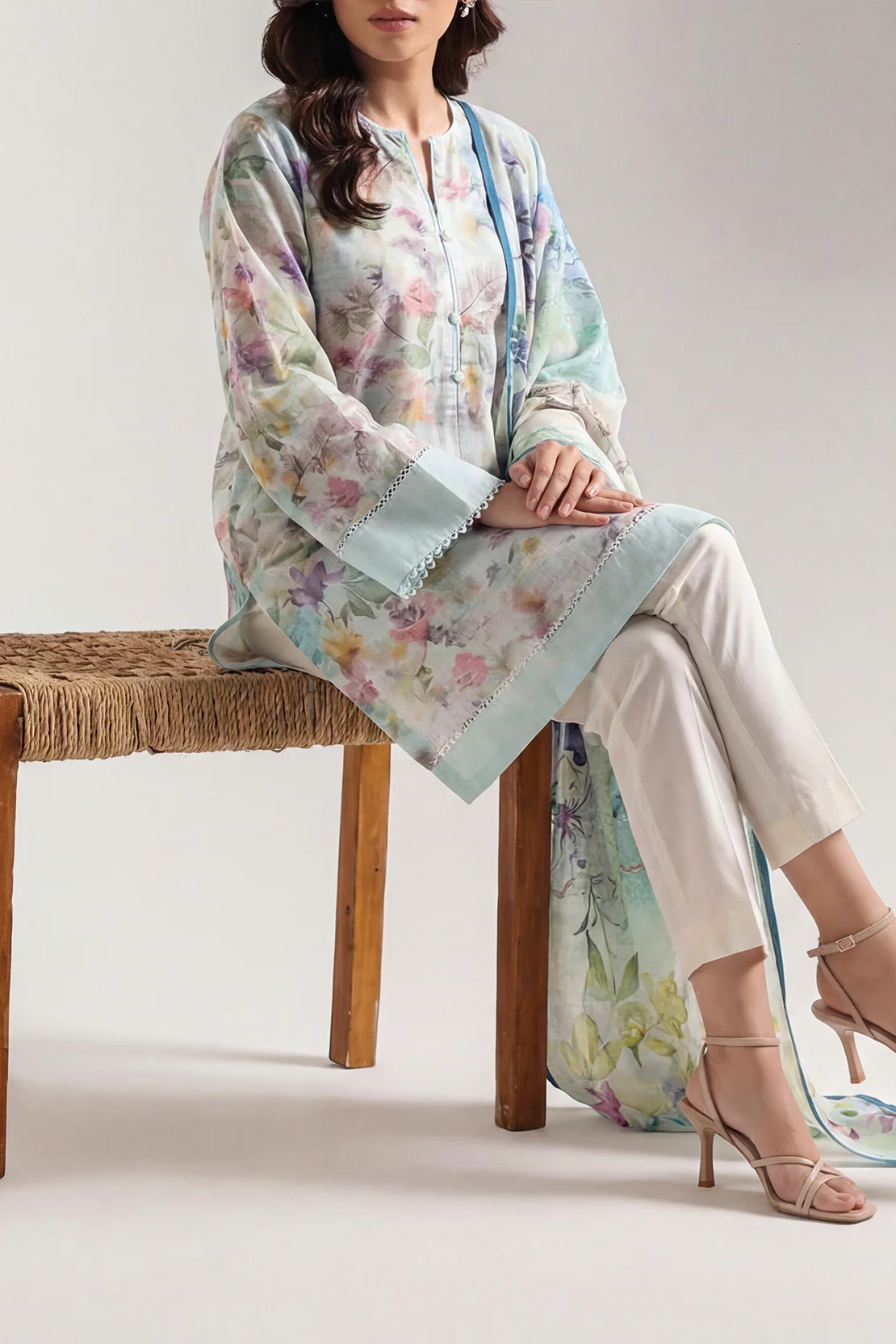 Printed Khaddar Stitched Shirt - Image 2