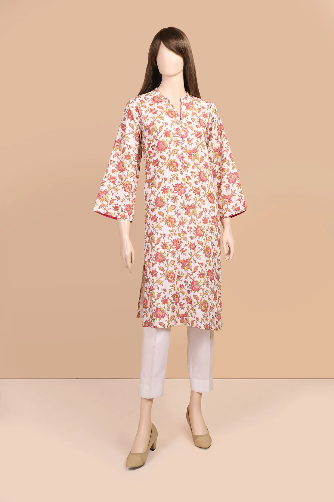 Printed Khaddar Stitched Shirt