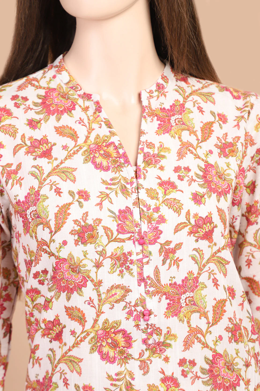 Printed Khaddar Stitched Shirt - Image 3