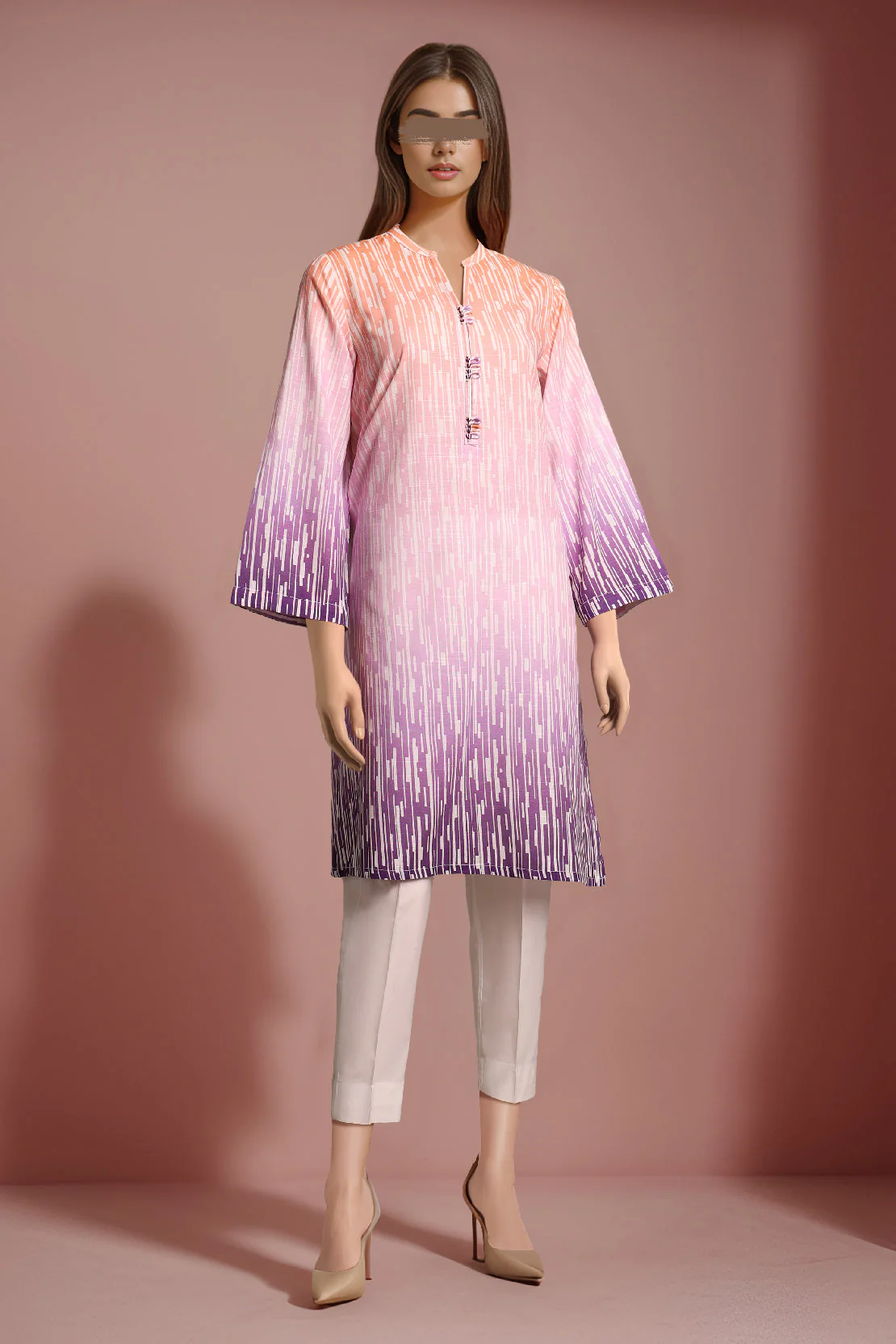 Printed Khaddar Stitched Shirt - Image 2