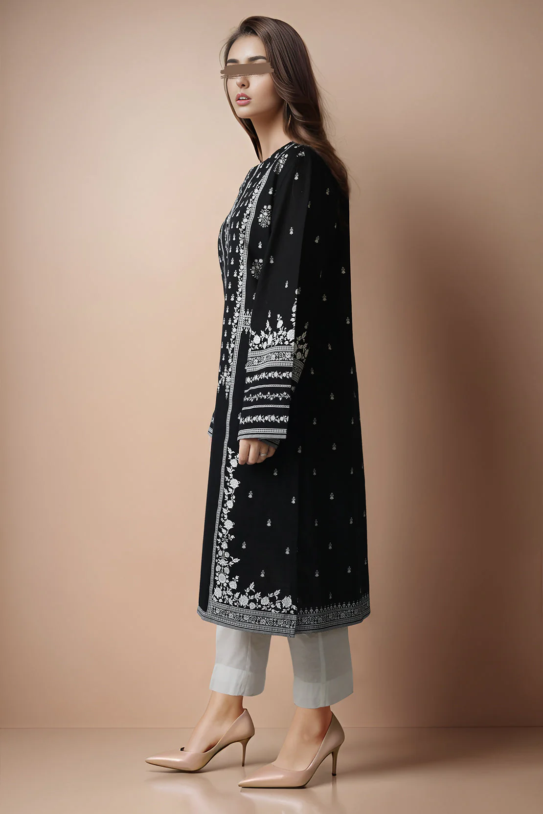 Printed Khaddar Stitched Shirt - Image 2