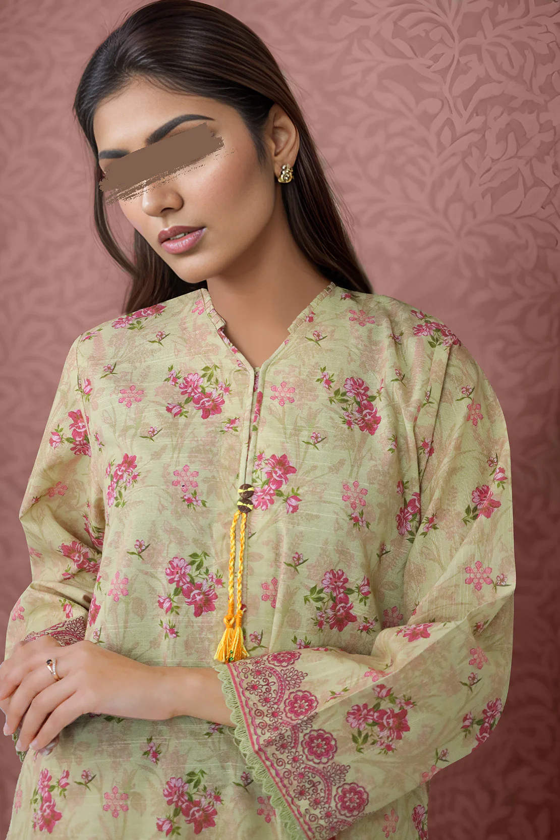Printed Khaddar Stitched Shirt - Image 2