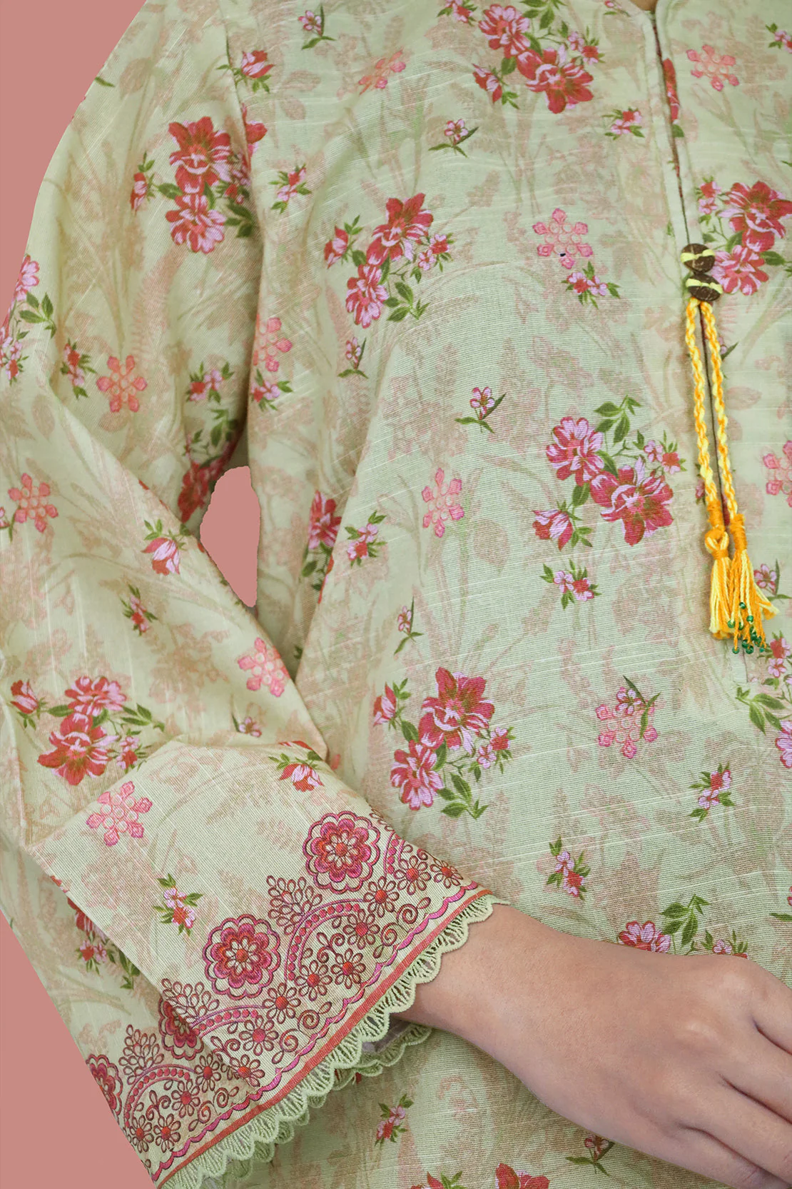 Printed Khaddar Stitched Shirt - Image 3