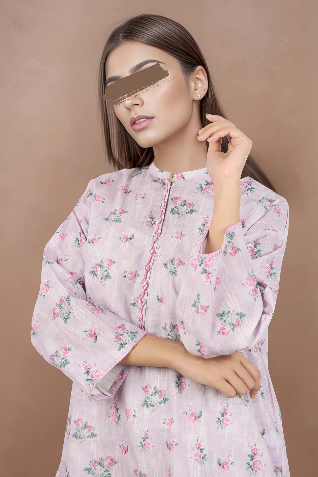 Printed Khaddar Stitched Shirt - Image 3