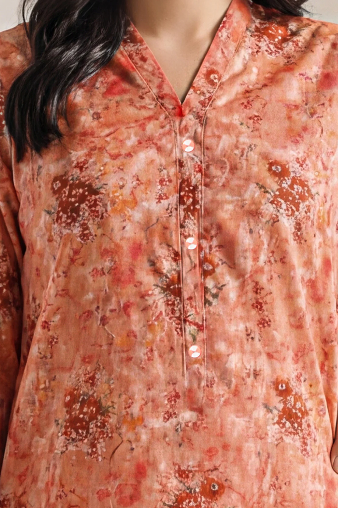 Printed Khaddar Stitched Shirt - Image 3