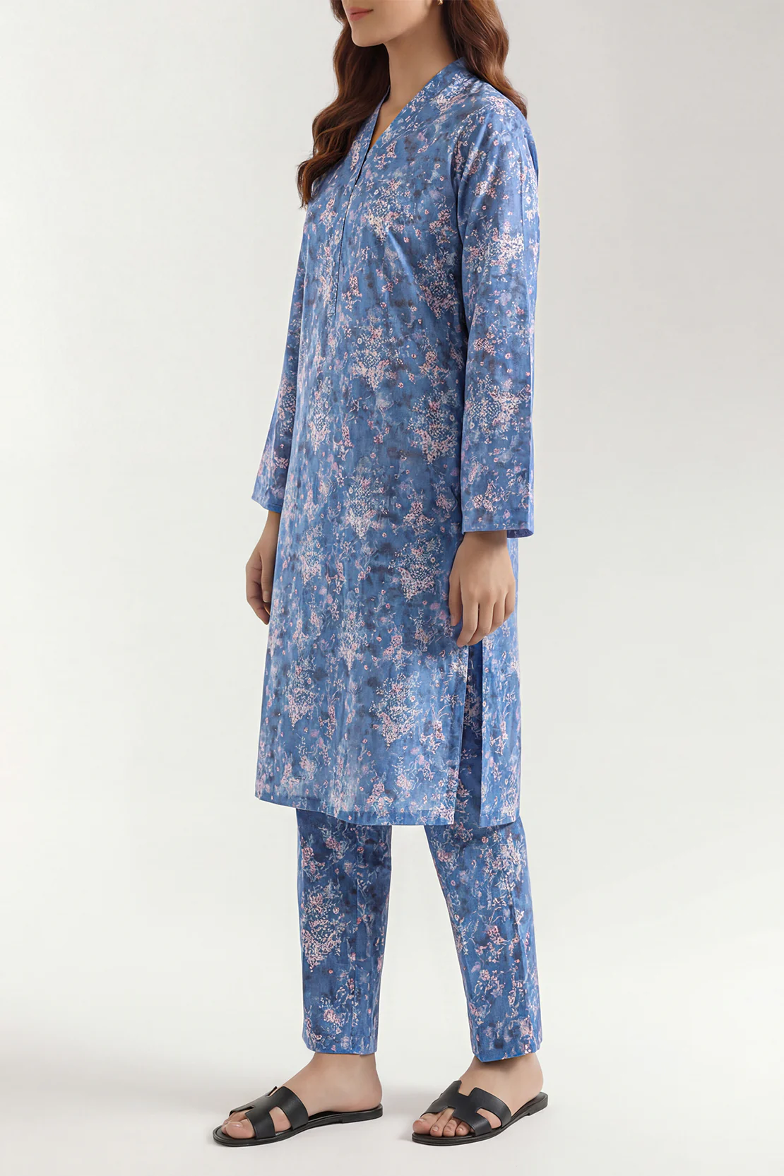 Printed Khaddar Stitched Shirt