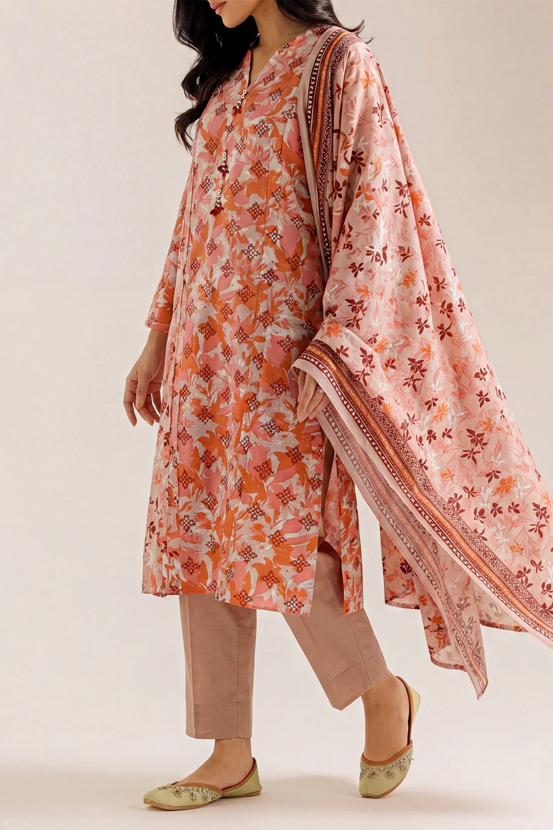 Printed Khaddar Stitched Shirt