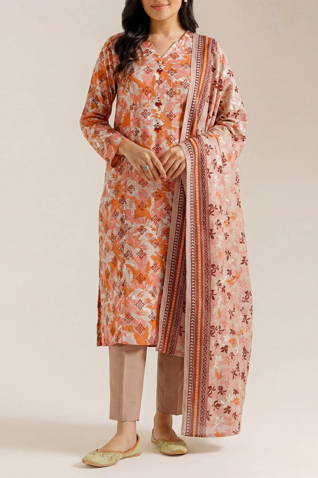 Printed Khaddar Stitched Shirt - Image 2