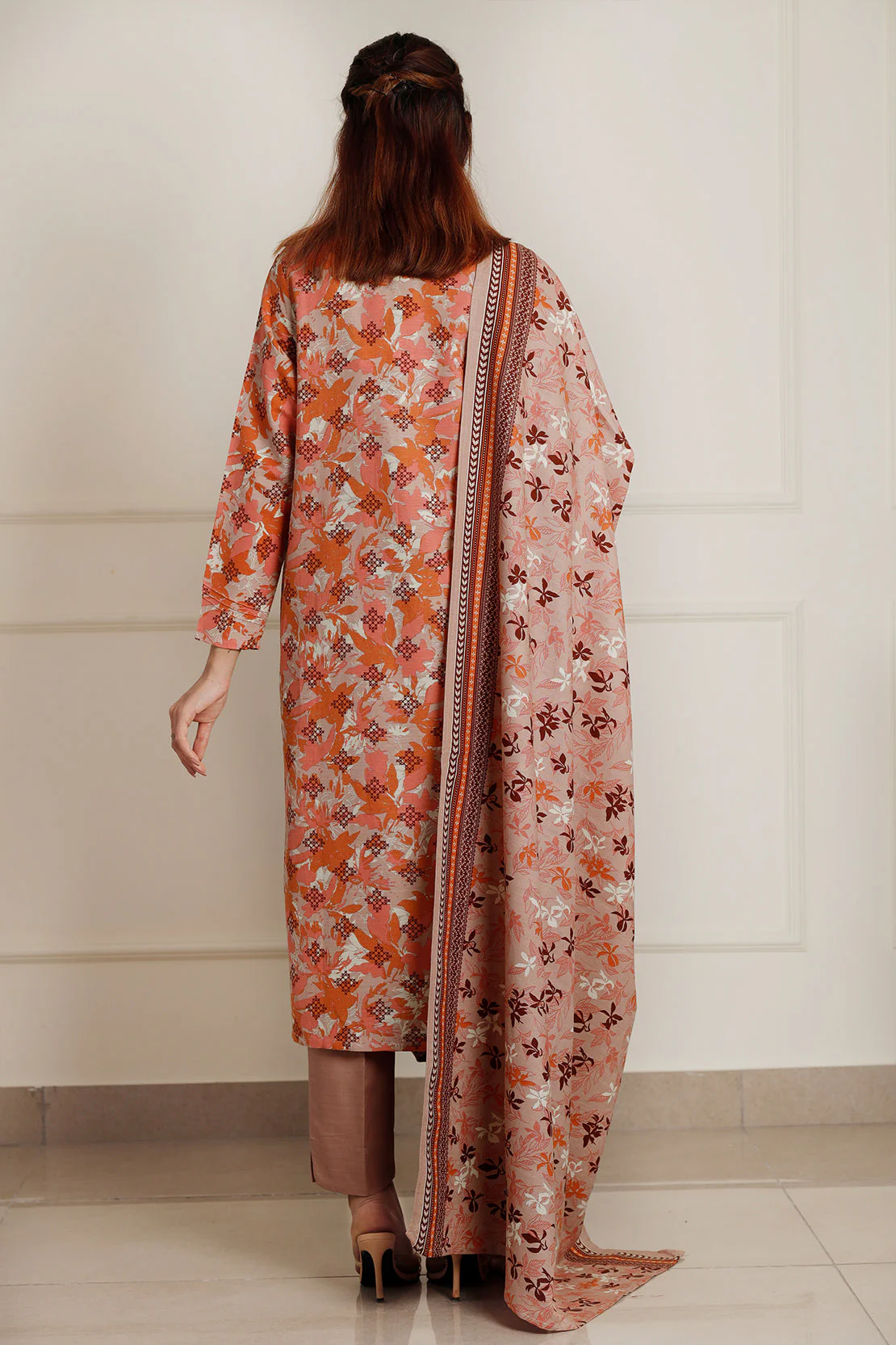 Printed Khaddar Stitched Shirt - Image 4
