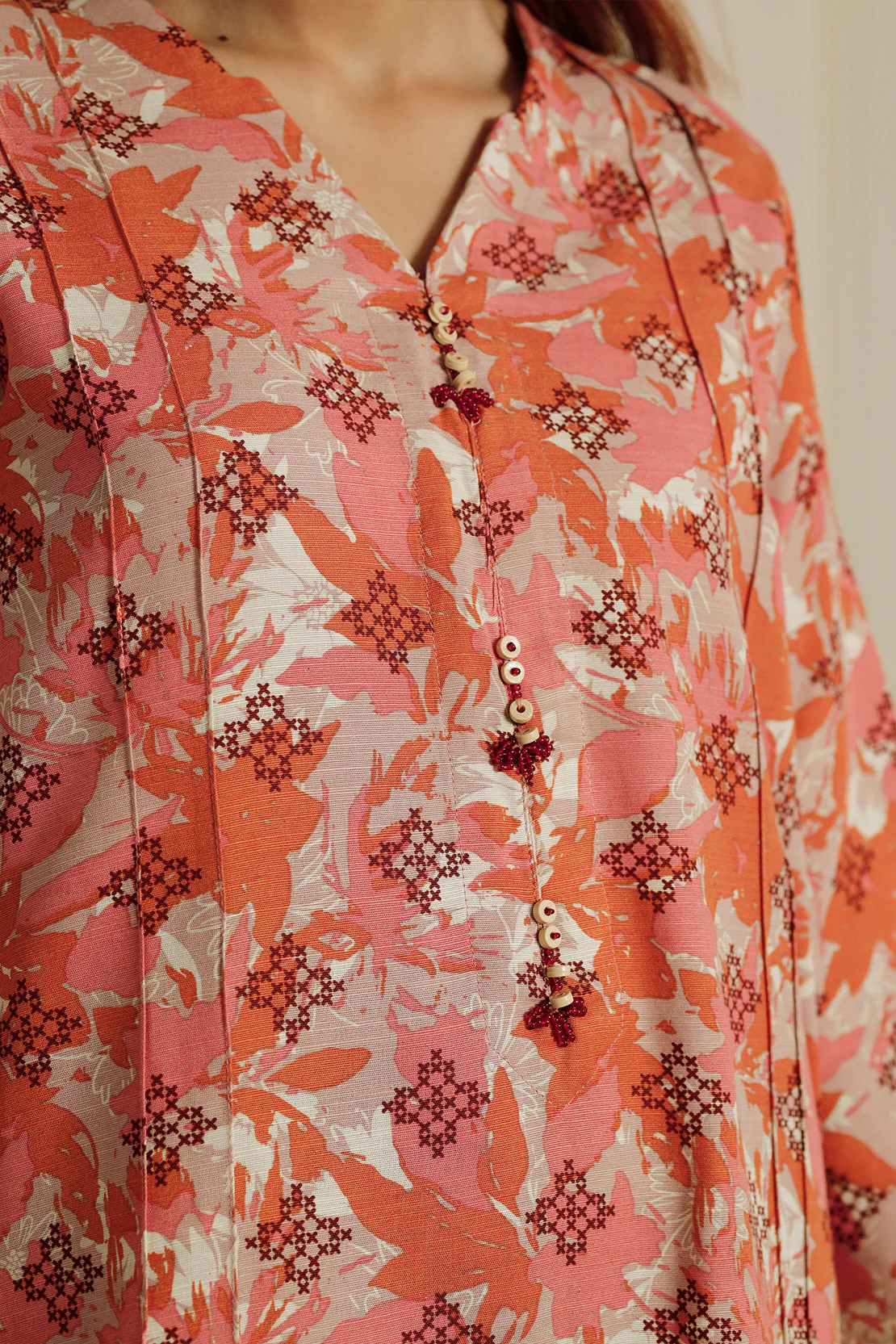Printed Khaddar Stitched Shirt - Image 7