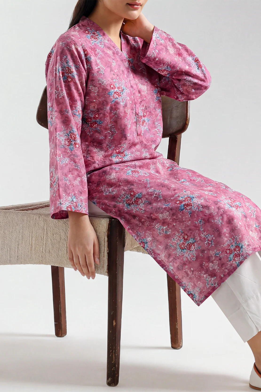 Printed Khaddar Stitched Shirt