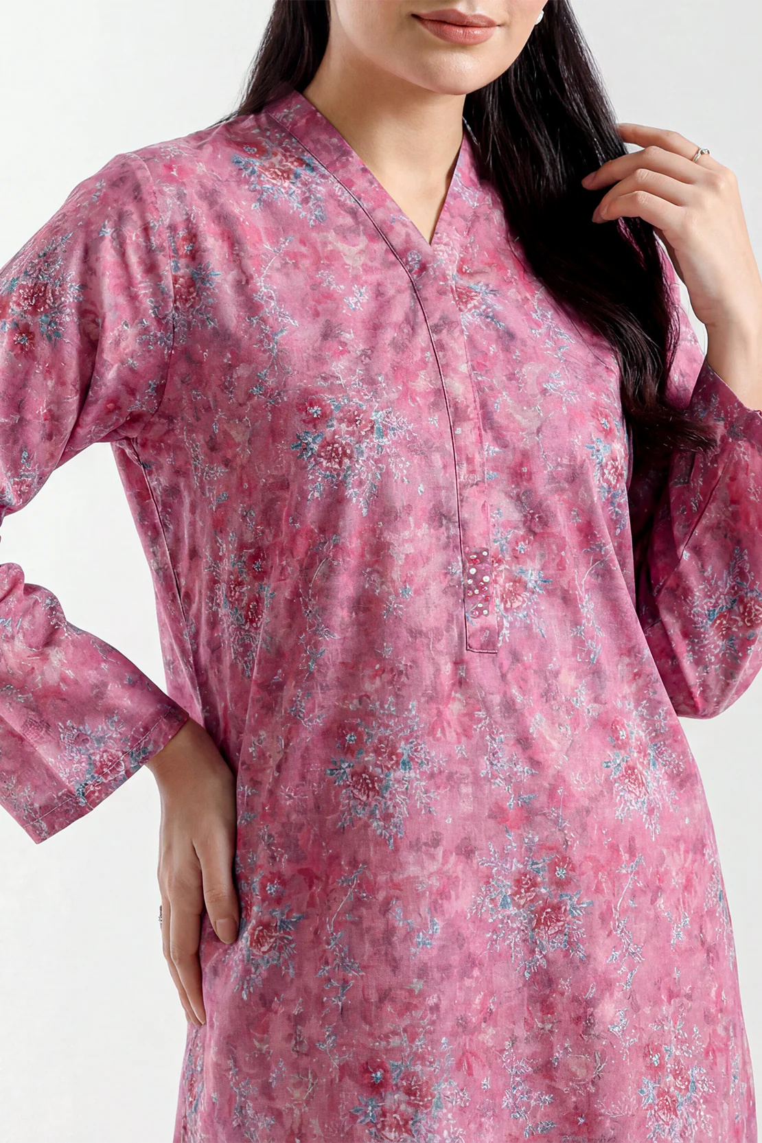 Printed Khaddar Stitched Shirt - Image 2