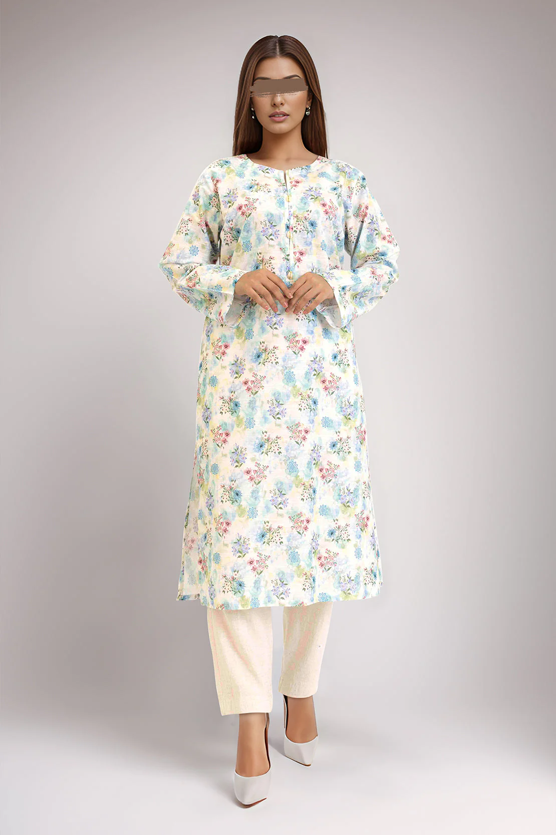 Printed Khaddar Stitched Shirt