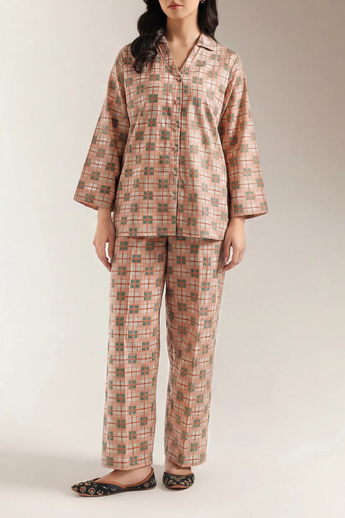 Printed Khaddar Stitched Shirt