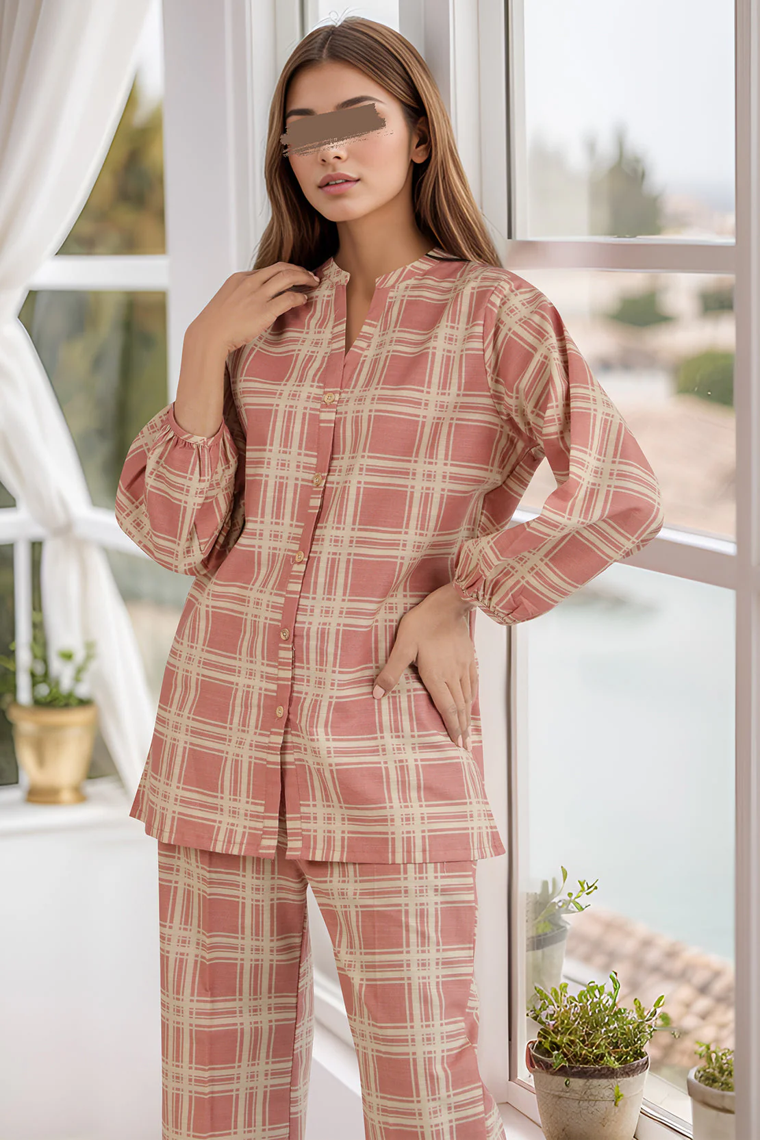 Printed Khaddar Stitched Shirt - Image 3