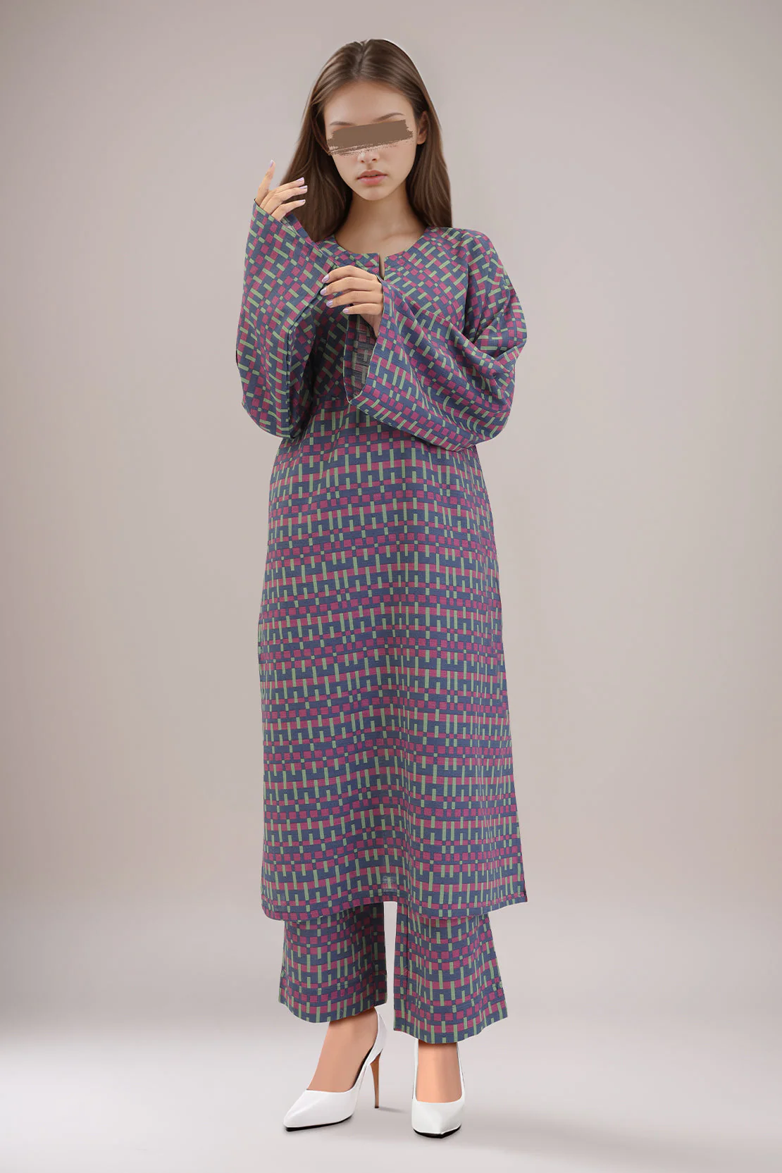 Printed Khaddar Stitched Shirt - Image 2