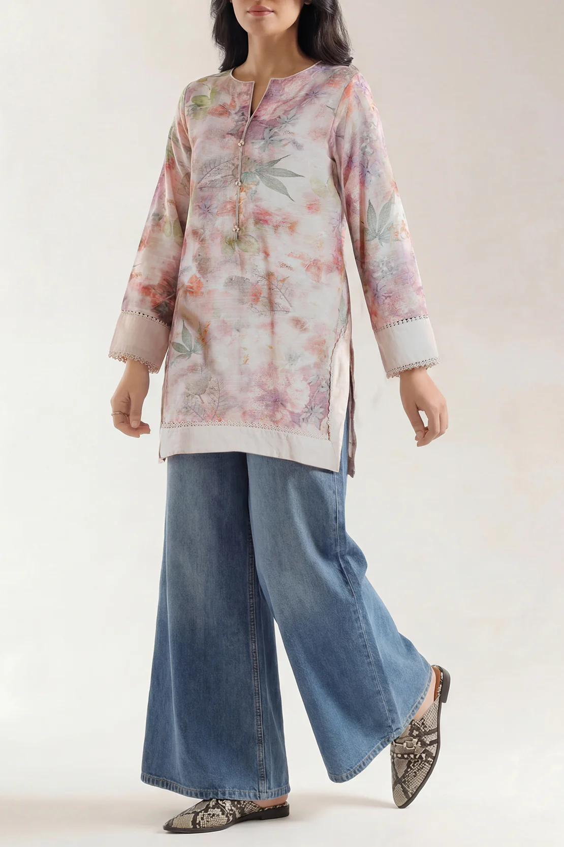 Printed Khaddar Stitched Shirt