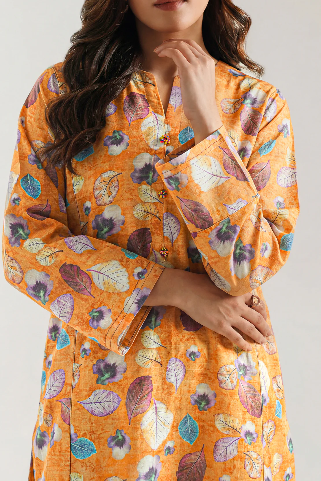 Printed Khaddar Stitched Shirt - Image 2