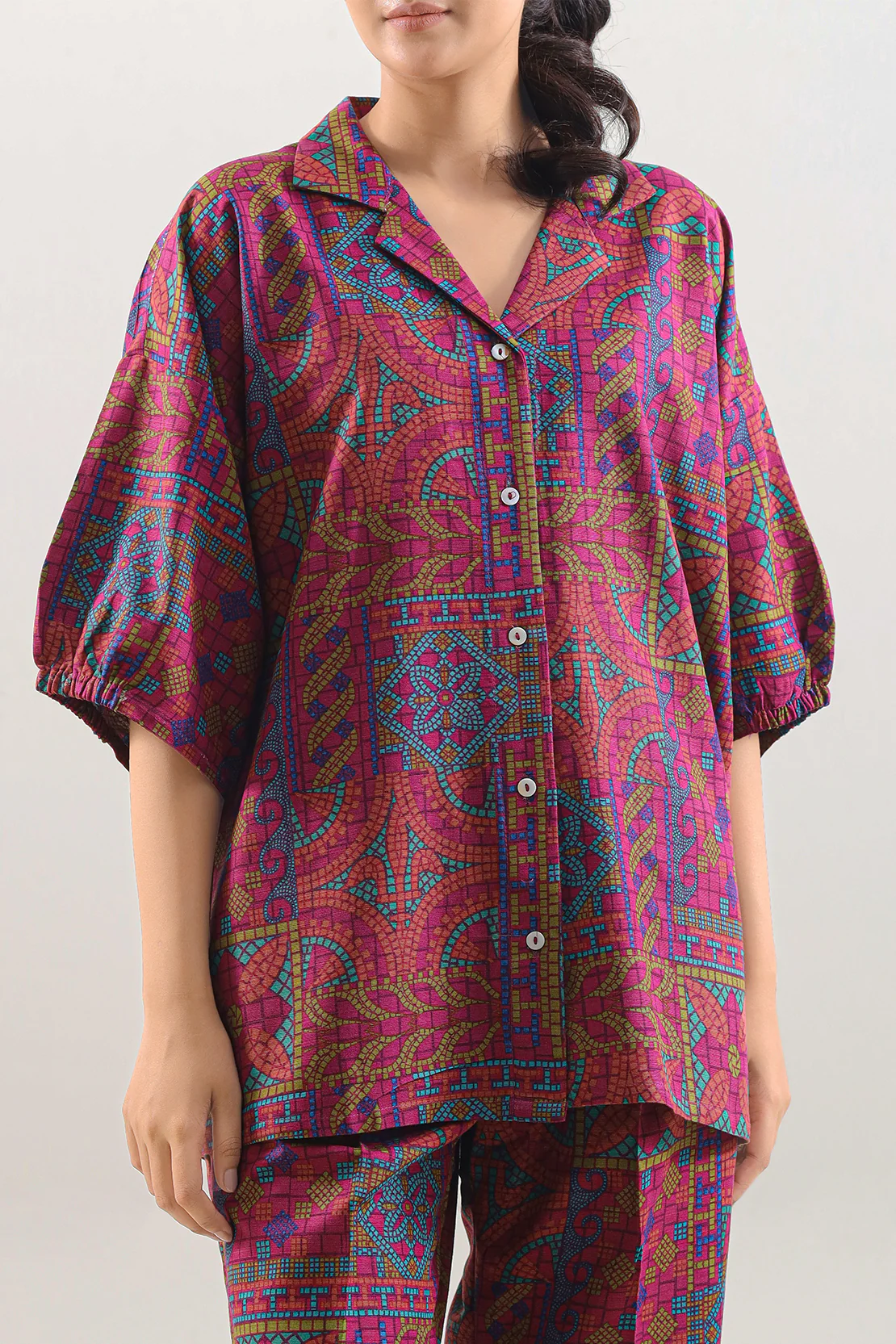 Printed Khaddar Stitched Shirt - Image 3