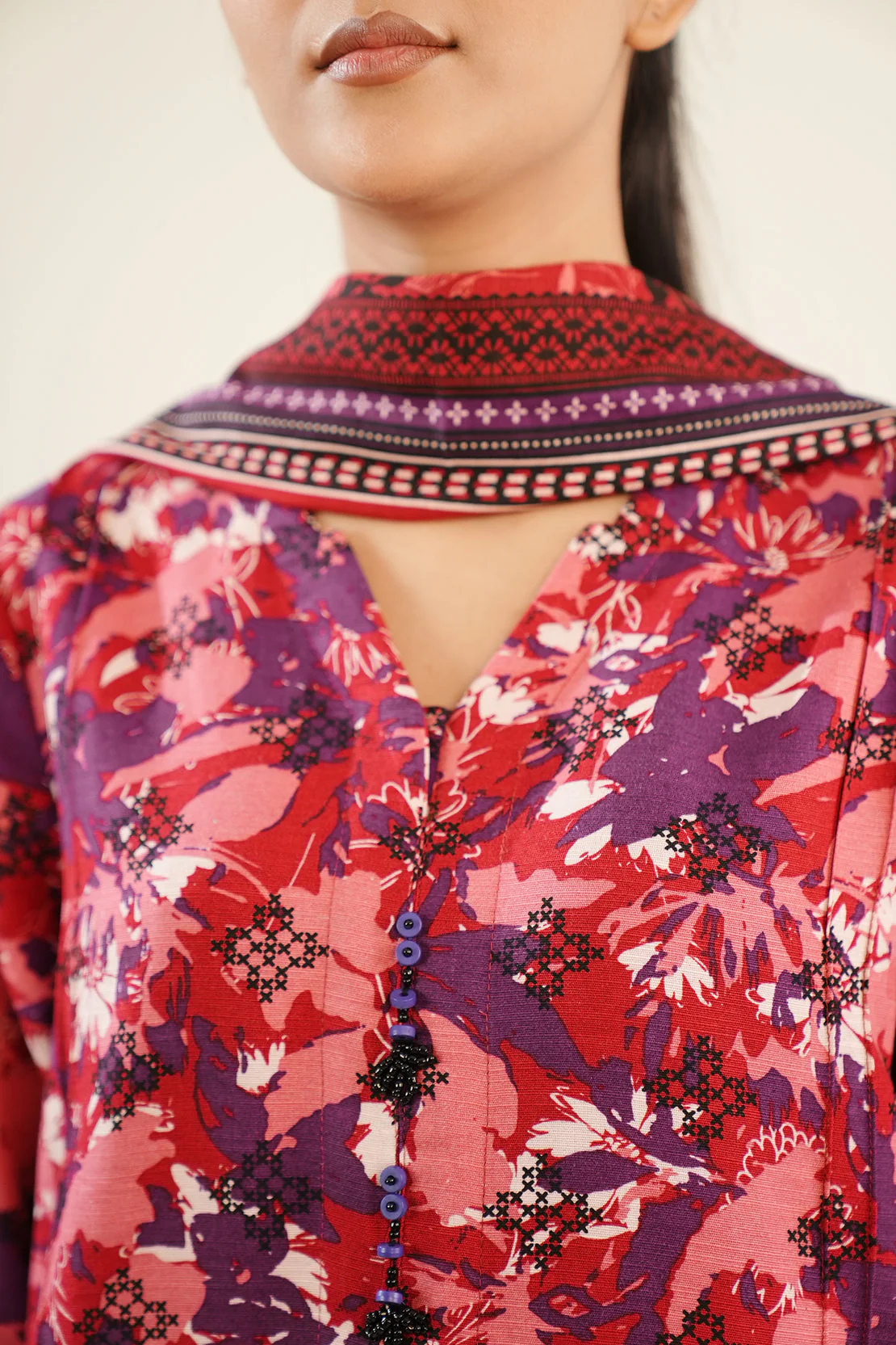 Printed Khaddar Stitched Shirt - Image 5