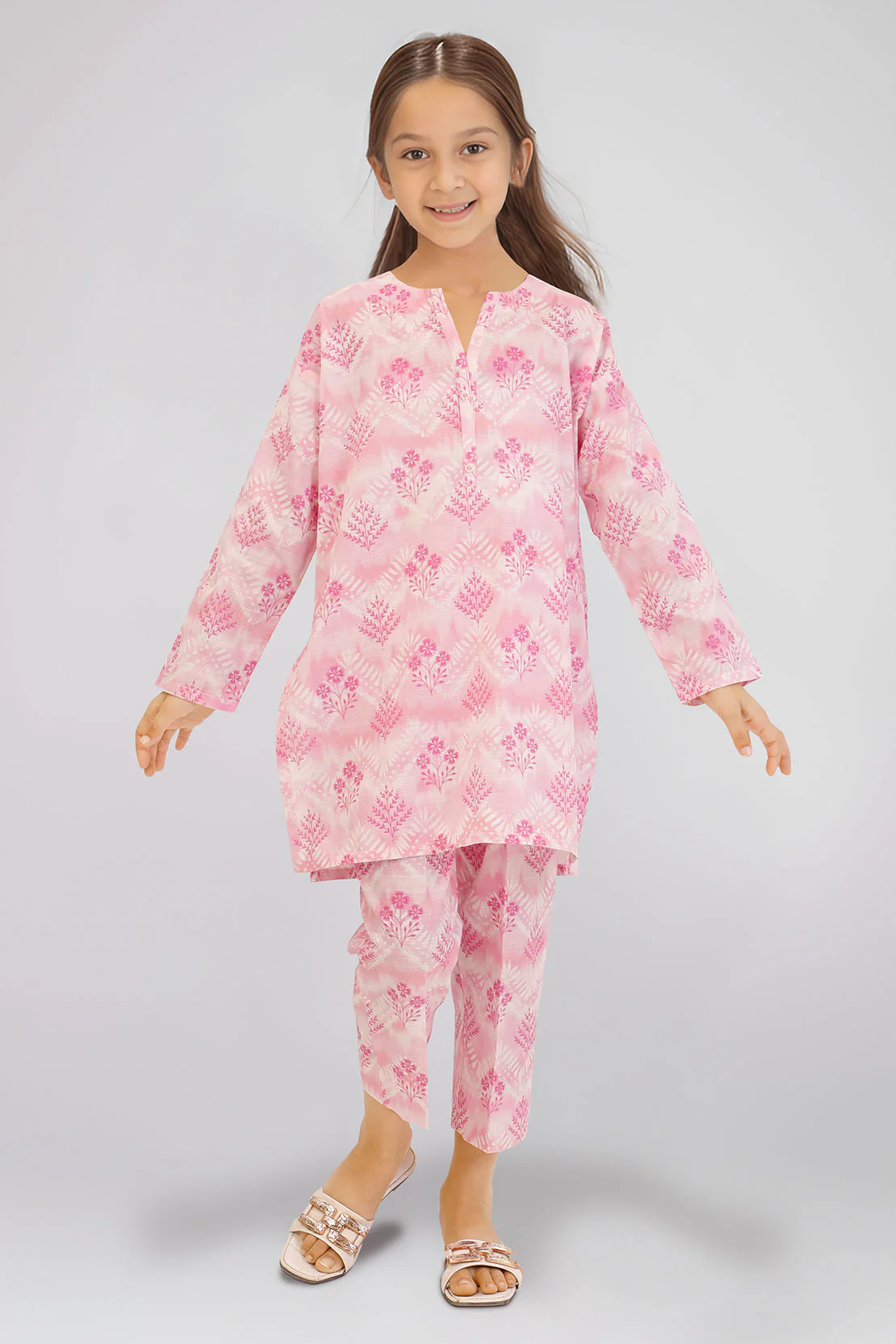 Printed Khaddar Stitched Shirt/Trouser For Kids