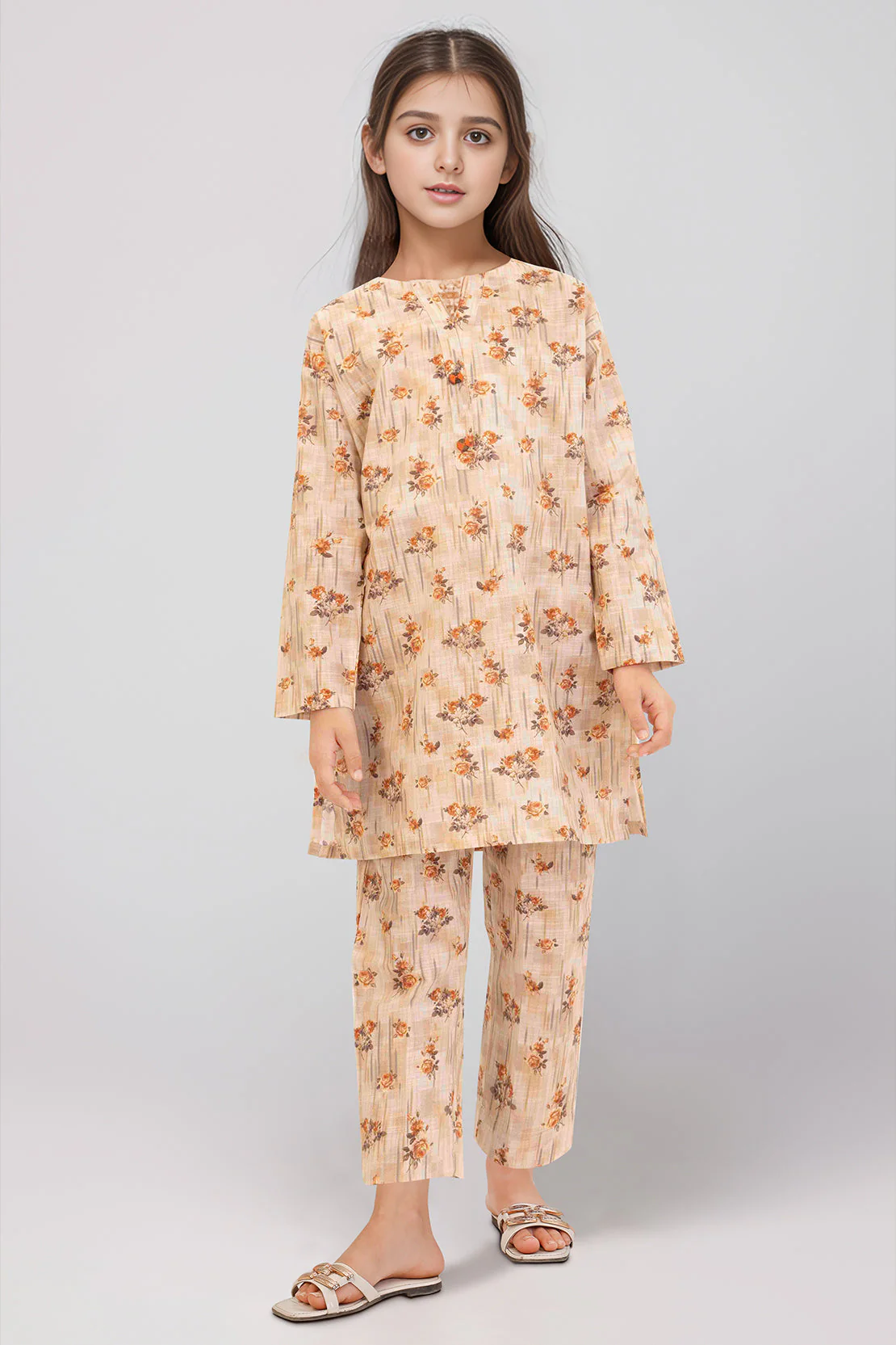 Printed Khaddar Stitched Shirt/Trouser For Kids
