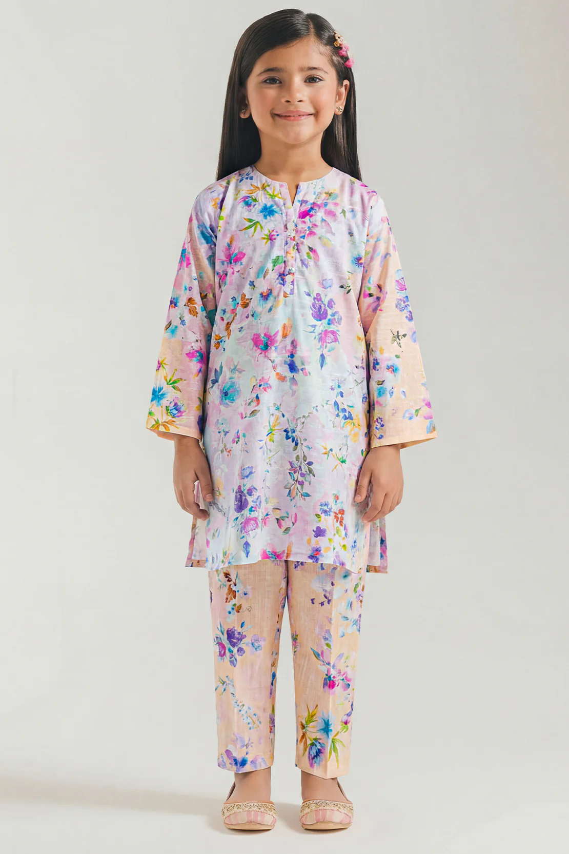Printed Khaddar Stitched Shirt/Trouser For Kids - Image 3