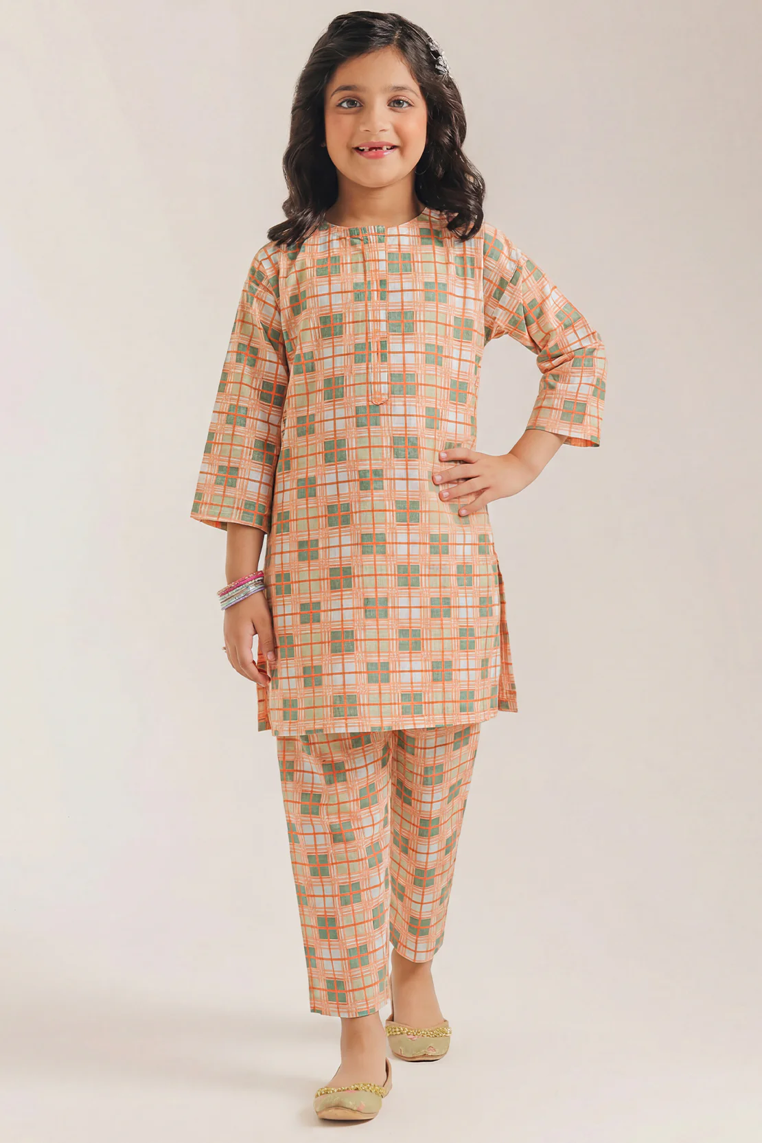 Printed Khaddar Stitched Shirt/trouser For Kids