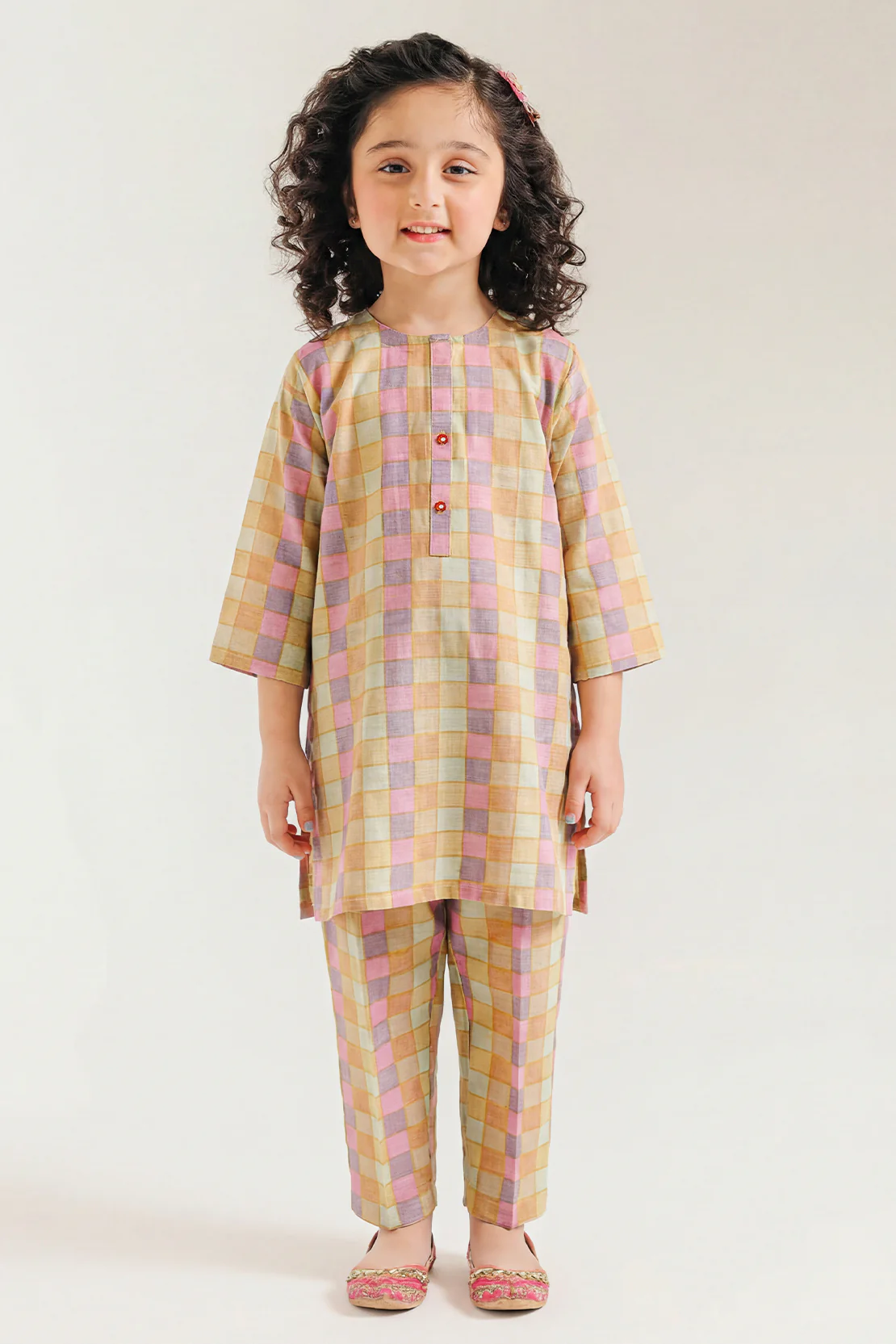 Printed Khaddar Stitched Shirt/trouser For Kids - Image 3