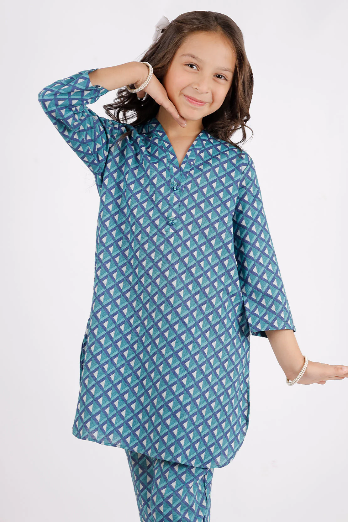 Printed Khaddar Stitched Shirt/trouser For Kids - Image 2