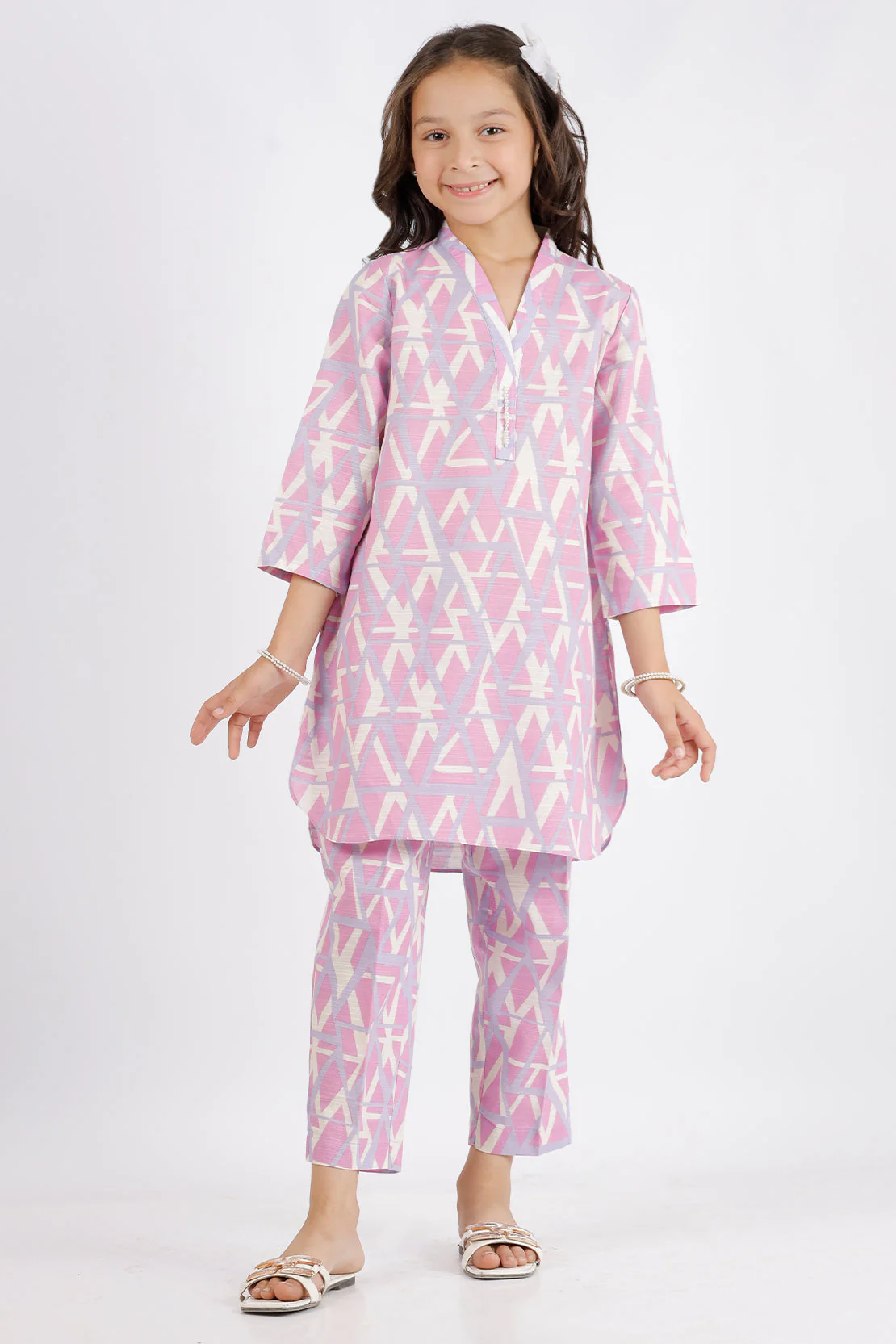 Printed Khaddar Stitched Shirt/trouser For Kids