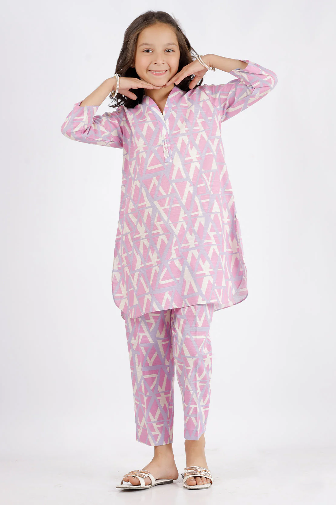 Printed Khaddar Stitched Shirt/trouser For Kids - Image 2