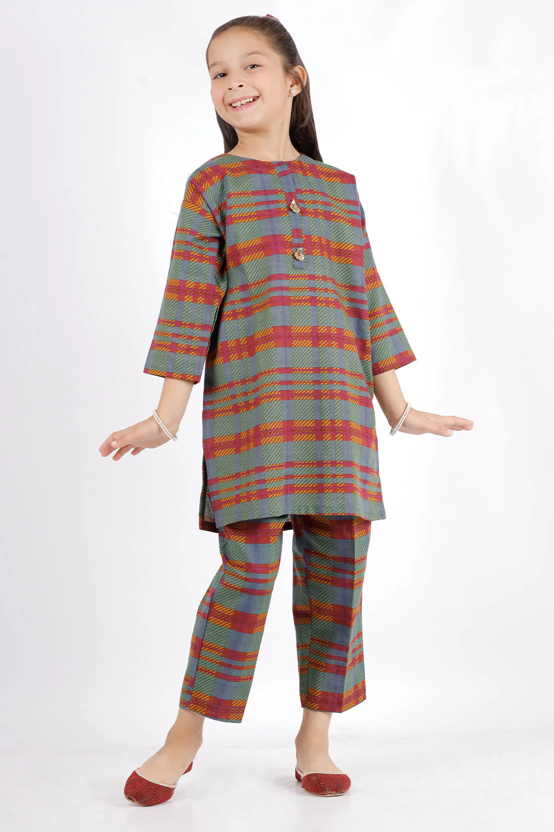 Printed Khaddar Stitched Shirt/trouser For Kids