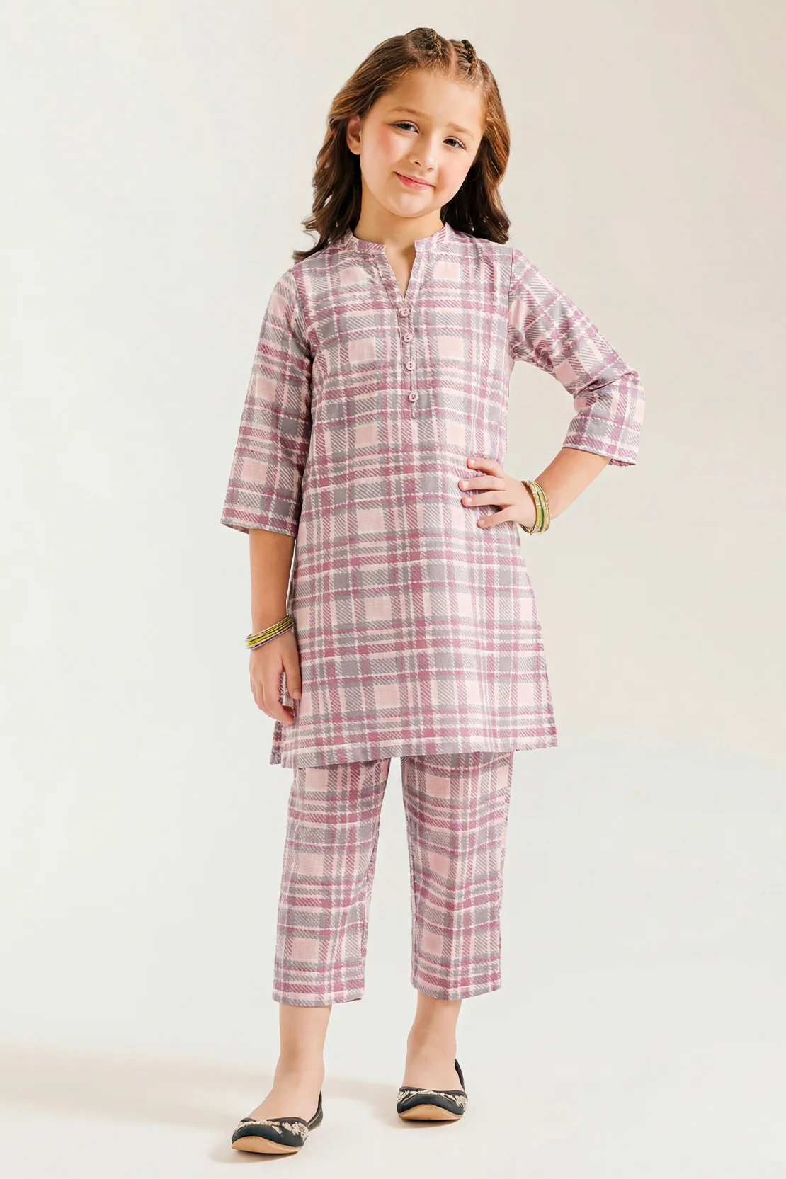 Printed Khaddar Stitched Shirt/trouser For Kids - Image 2