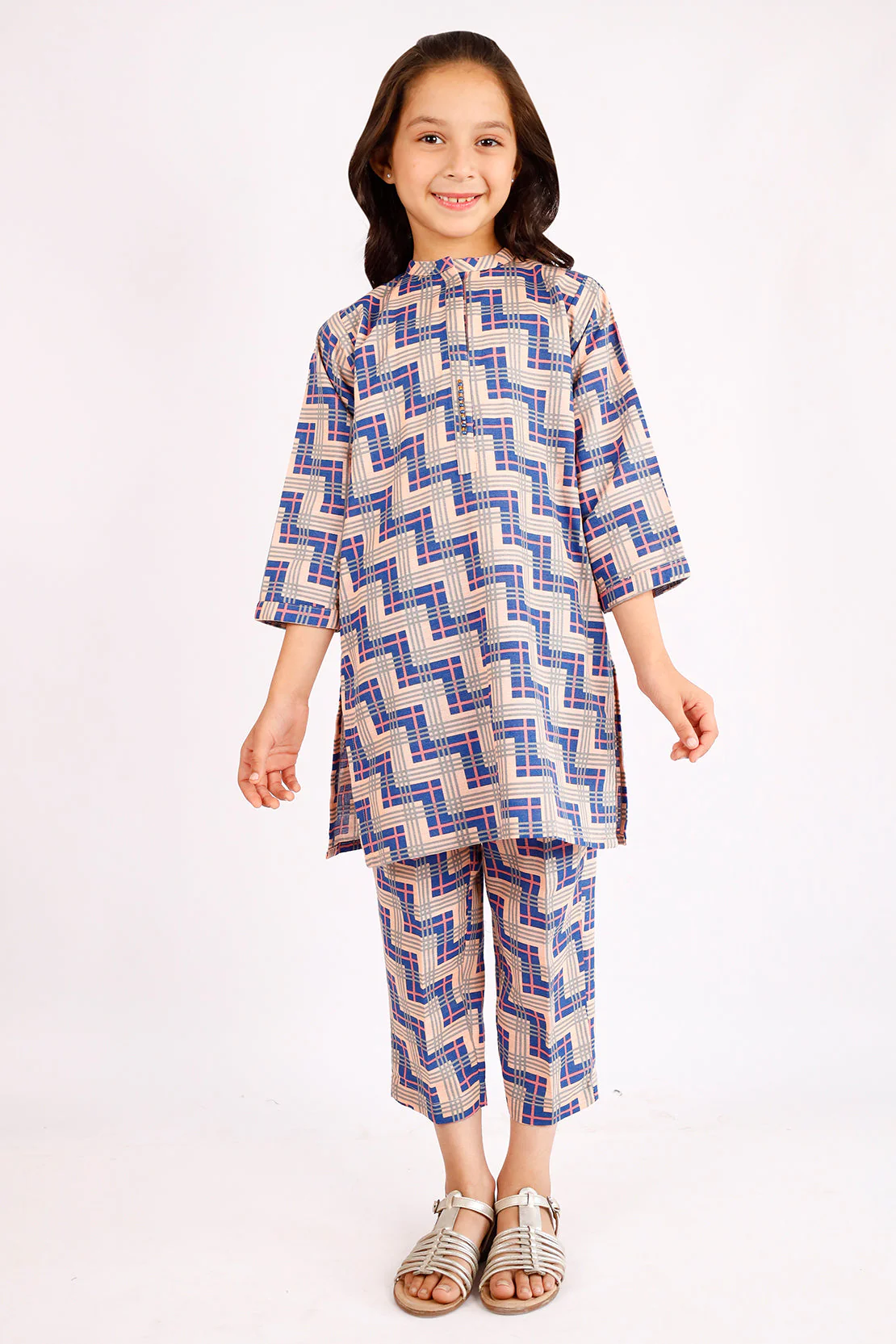 Printed Khaddar Stitched Shirt/trouser For Kids