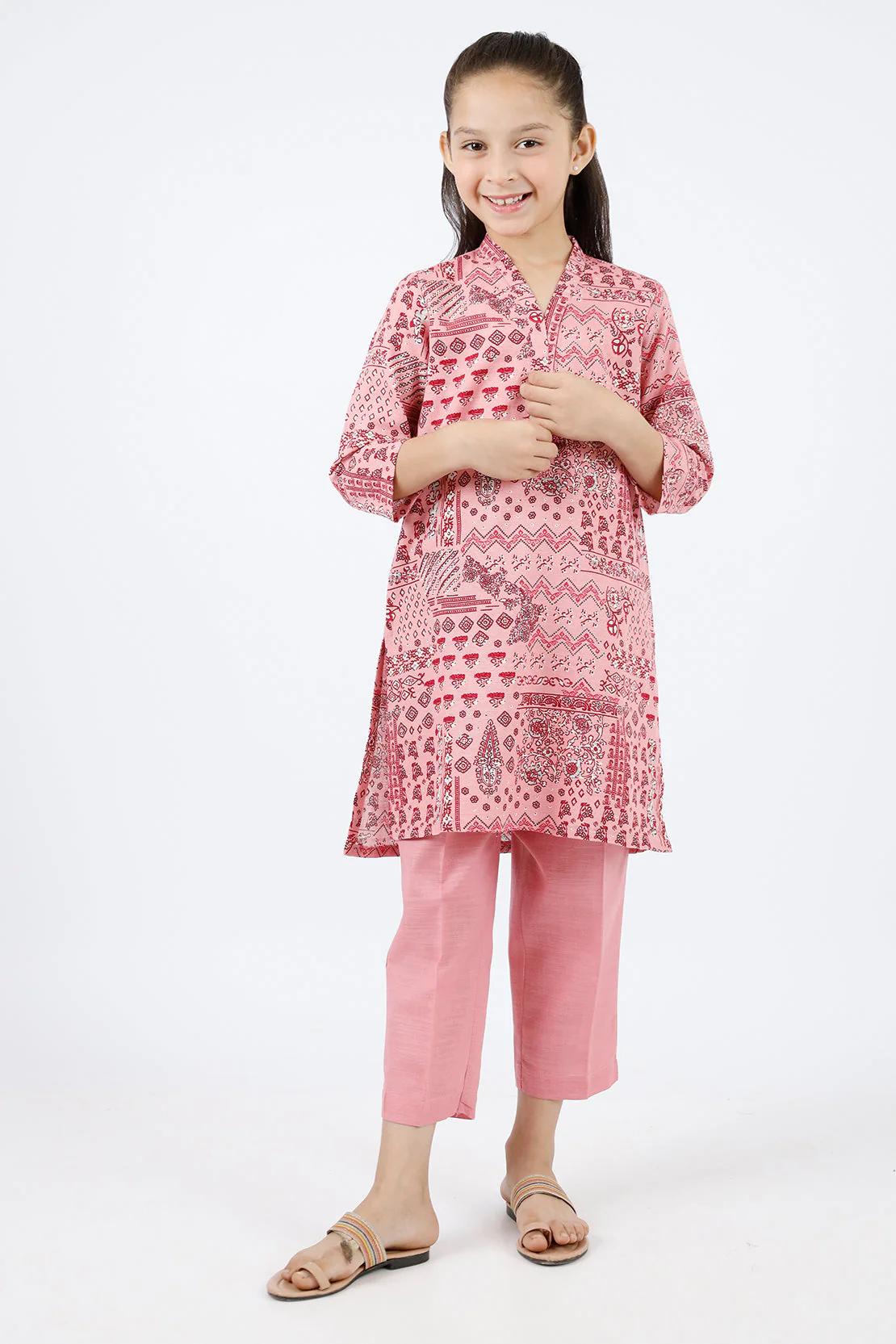 Printed Khaddar Stitched Shirt/trouser For Kids