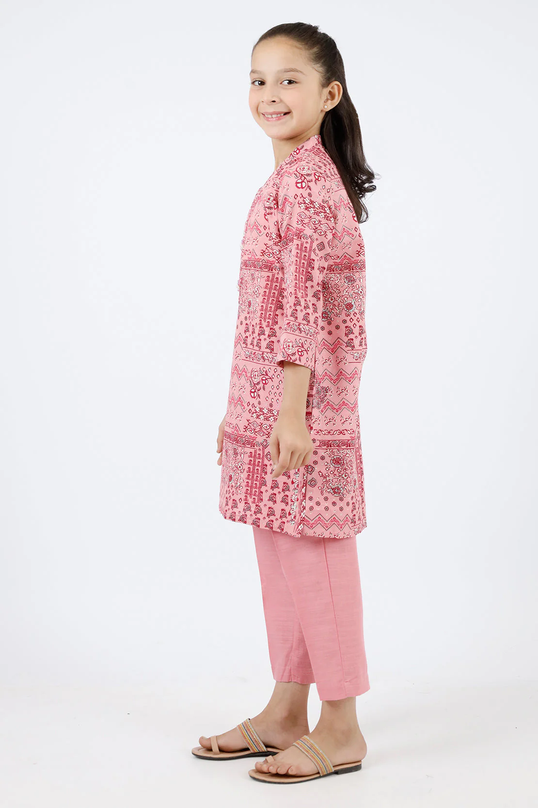 Printed Khaddar Stitched Shirt/trouser For Kids - Image 2