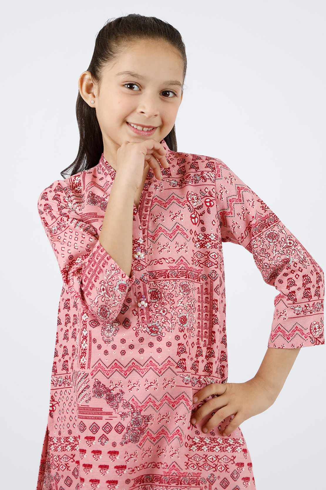 Printed Khaddar Stitched Shirt/trouser For Kids - Image 3