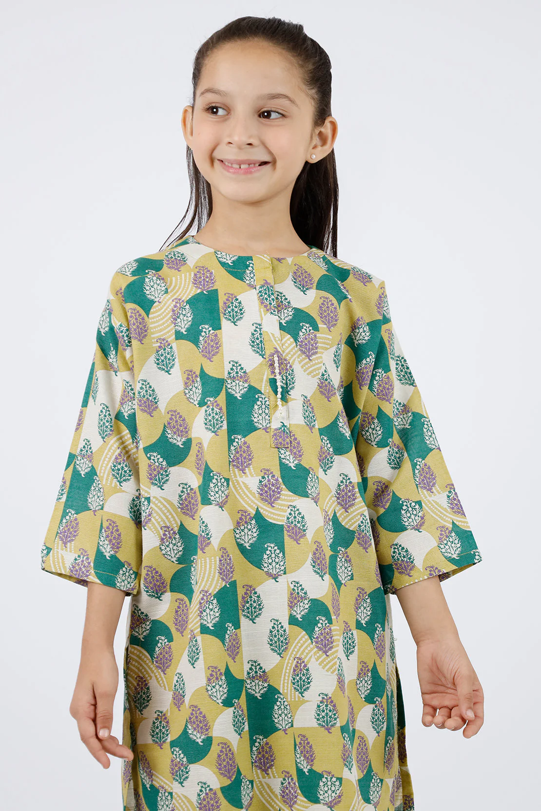 Printed Khaddar Stitched Shirt/trouser For Kids - Image 4