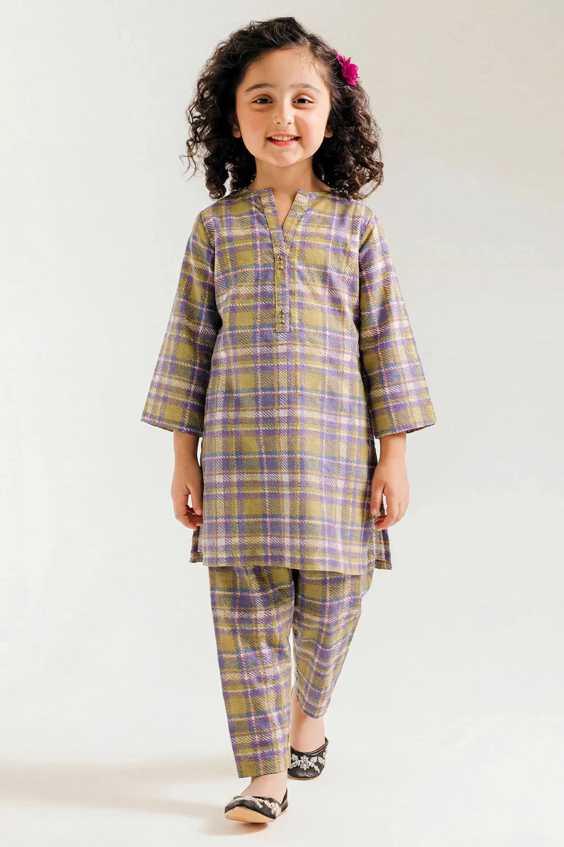 Printed Khaddar Stitched Shirt/trouser For Kids