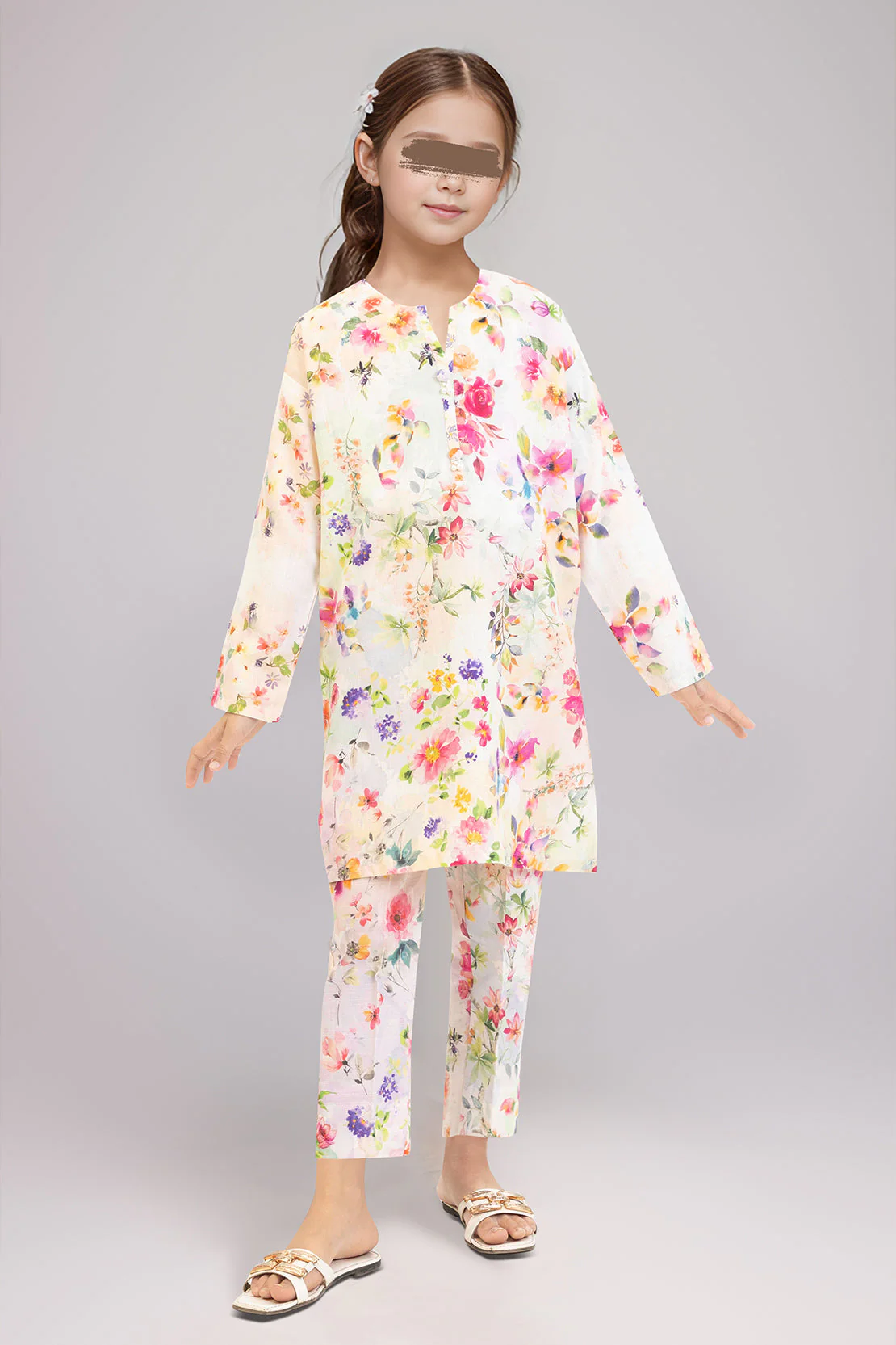 Printed Khaddar Stitched Shirt/trouser For Kids