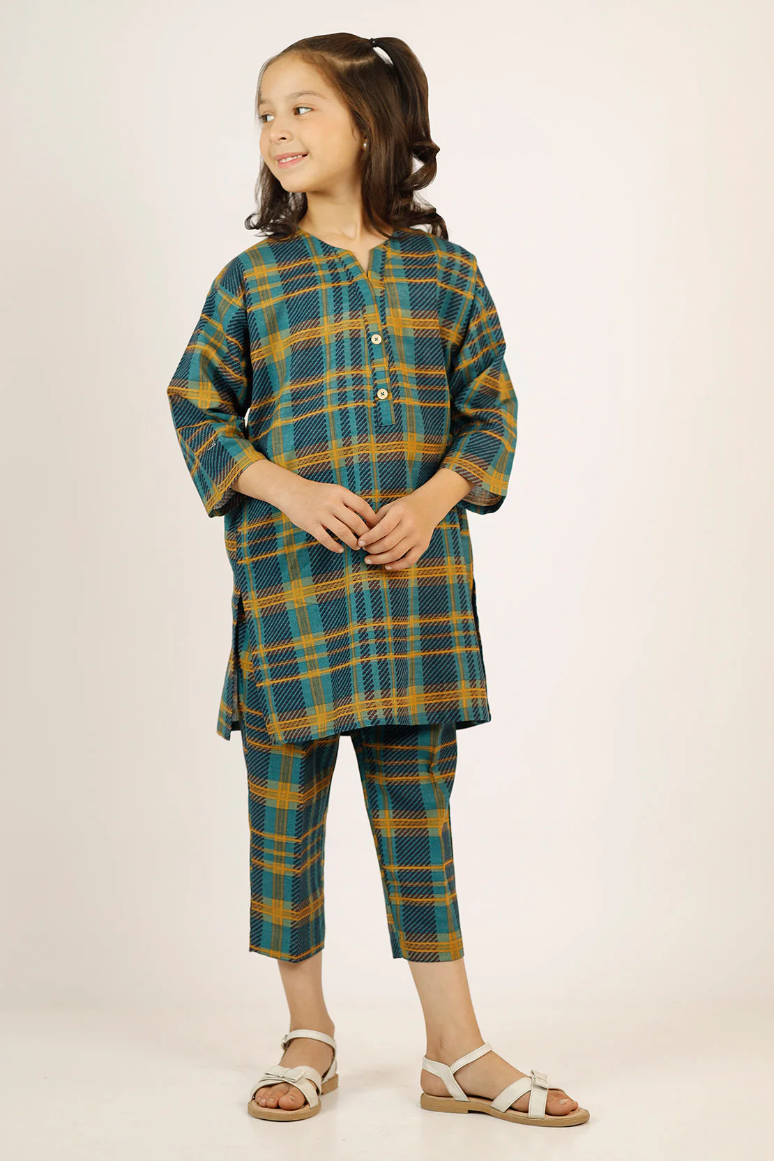 Printed Khaddar Stitched Shirt/trouser For Kids - Image 2